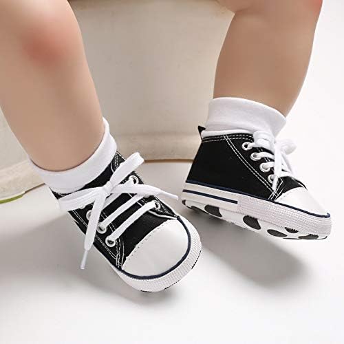 Unisex Baby Girls Boys Canvas High-top Shoes, Newborn Infant Anti-Slip Soft Sole Frist Walking Breathable Sneakers