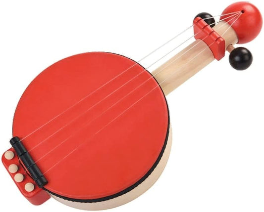 PlanToys Wooden Banjo Musical Toy Stringed Instrument (6411) | Sustainably Made from Rubberwood and Non-Toxic Paints and Dyes