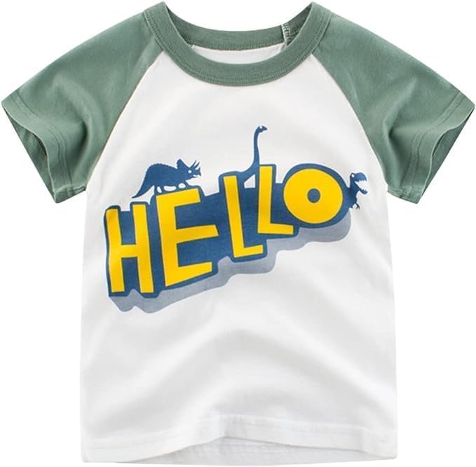 Boys' 4-Pack Excavator Short Sleeve Crewneck T-Shirts Top Tee Size 2-7 Years Toddler Boys' Value Pack Cotton T-Shirt