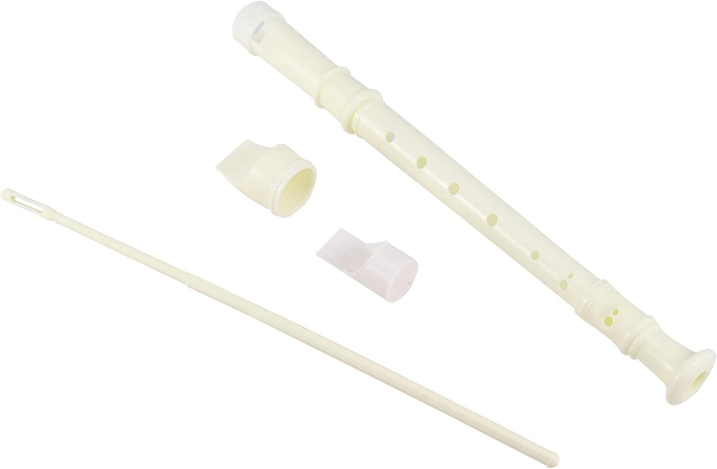 SINJEUN 20 Pack 8 Hole Soprano Recorders, Plastic Descant Flute German Style Recorder Instrument with Cleaning Rod for Beginners, Back to School Gift, White