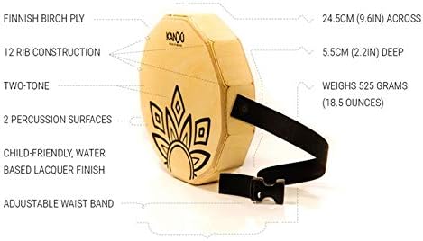 KTÄK -The First Handcrafted, Hand Drum Percussion, Two-Sound Cajón Body Snare, Portable Cajon by Kandu (Natural Wood/Black Logo)