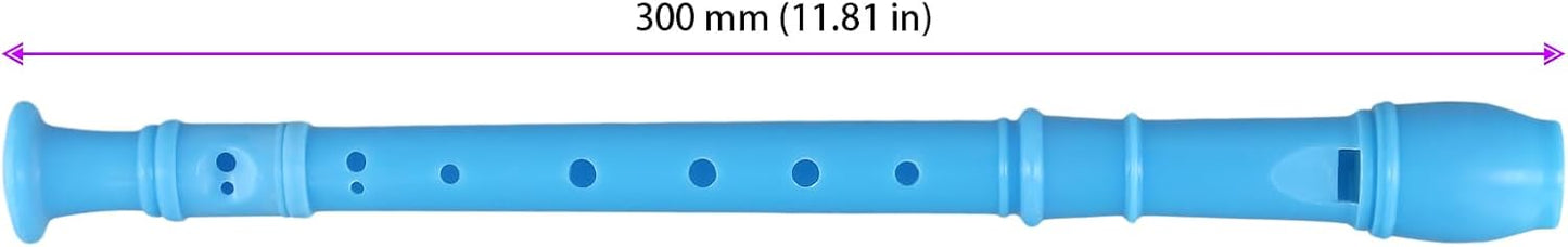 30 Pack 8 Hole Soprano Recorder Descent Flute, German Musical Recorders Instruments with Cleaning Rod, Blue Flutes for Beginners, Student Practice, School Concert