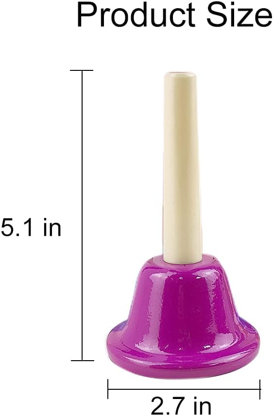 ENNBOM Hand Bell Shake 8 Notes Diatonic Metal Hand Bell Kit Rhythm