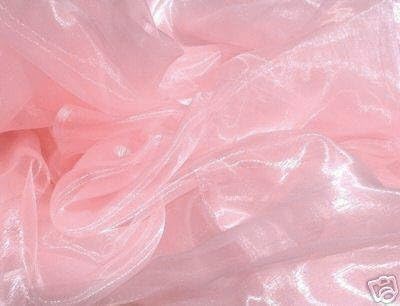 VDS Blush Pink Organza Fabric, 75 Yards Continuous, 45” Wide, Wedding Party Decoration Iridescent Crystal Sheer Shiny Organza Tulle Bridal Dress DIY Crafts Costume Sewing Backdrop Arch Cloth