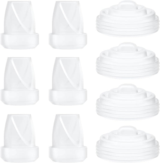 10PCS M5 Breast Pump Replacement Parts, 6pcs Silicone Duckbill Valve & 4pcs Silicone Diaphragm Compatible with Momcozy M5 Wearable Breastpump, Mom Cozy Breastfeeding Essential Accessories