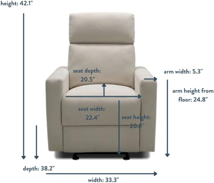 Nurture& The Glider Premium Power Recliner Nursery Glider Chair with Adjustable Head Support | Designed with a Thoughtful Combination of Function and Comfort | Built-in USB Charger (Ivory)