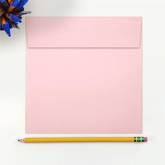 LUXPaper Square Invitation Envelopes | Peel & Press | 6 1/2" x 6 1/2" | Candy Pink | 80lb. Text | 50 Qty