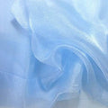 VDS Baby Blue Organza Fabric, 50 Yards Continuous, 45” Wide, Wedding Party Decoration Iridescent Crystal Sheer Shiny Organza Tulle Bridal Dress DIY Crafts Costume Sewing Backdrop Arch Cloth