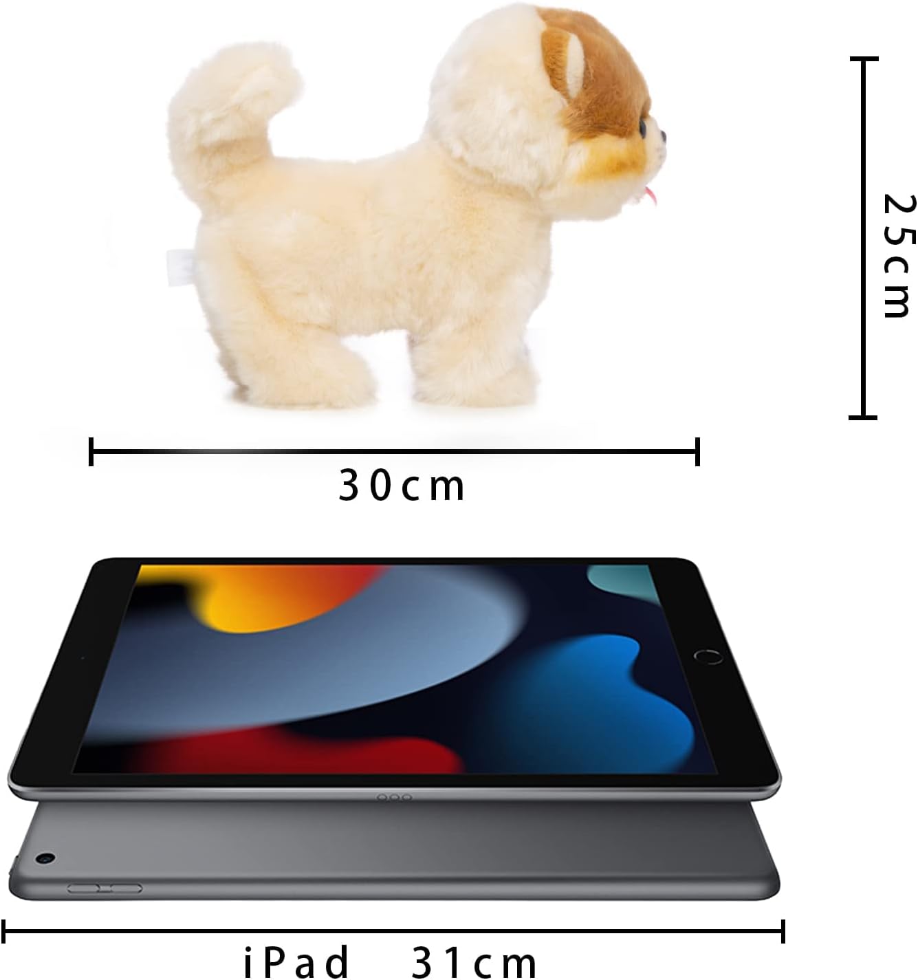 Electronic Walking Pomeranian Stuffed Dog Toy, Realistic Interactive Puppy Robot Pet Dog, Walking, Barking,Wagging Tail & Talking,Present Pet Gifts for 3+ Year Boys Girls