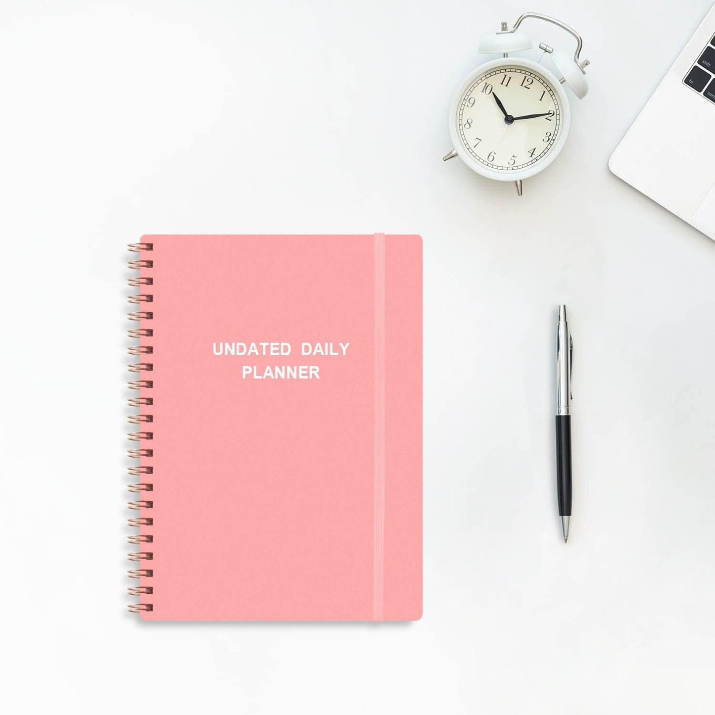 Tiankool Undated Daily Planner,Undated Planner with Hourly Schedules, Top Priorities Items and To Do List, A5 Daily Organizer Notebook to Increase Productivity, 5.8 × 8.2 Inch,Pink