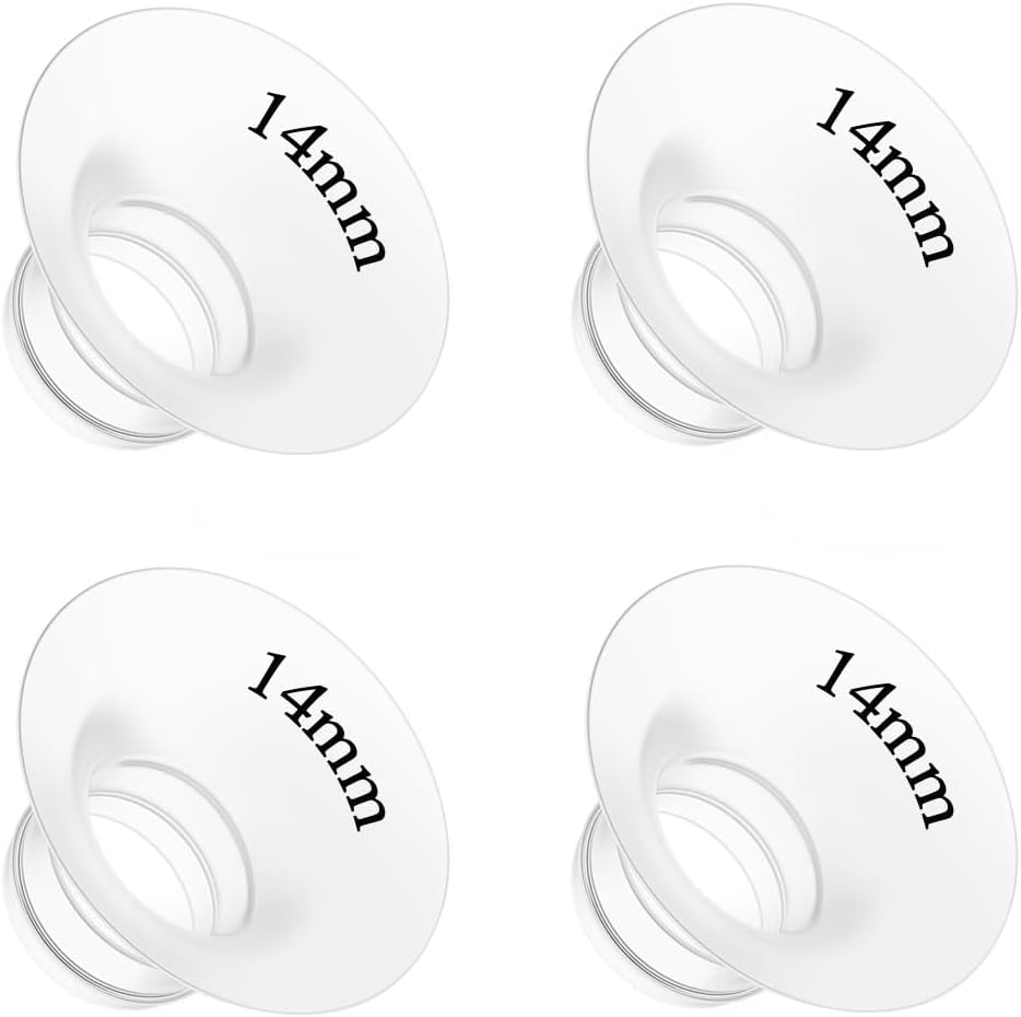 4Pcs Flange Insert 14mm Compatible with Momcozy M5/M9/M6/V2 Pro/V2 pro/S12 Pro/S9 Pro/Spectra/Medela/eufy/Elvie/Lansinoh/Paruu P10 Breast Pump,and Most 24mm Shields