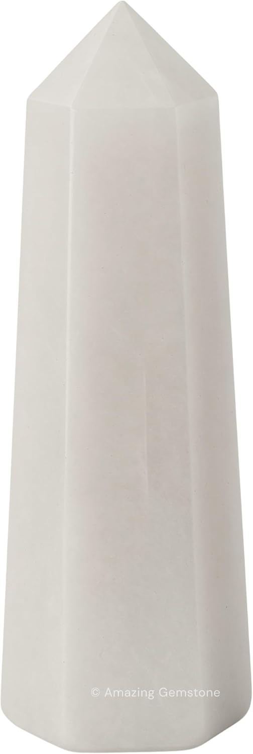 Amazing Gemstone Snow Quartz Crystal Towers - Natural Healing Crystal Point Obelisk for Reiki Healing and Crystal Grid (2" to 3" Inch)