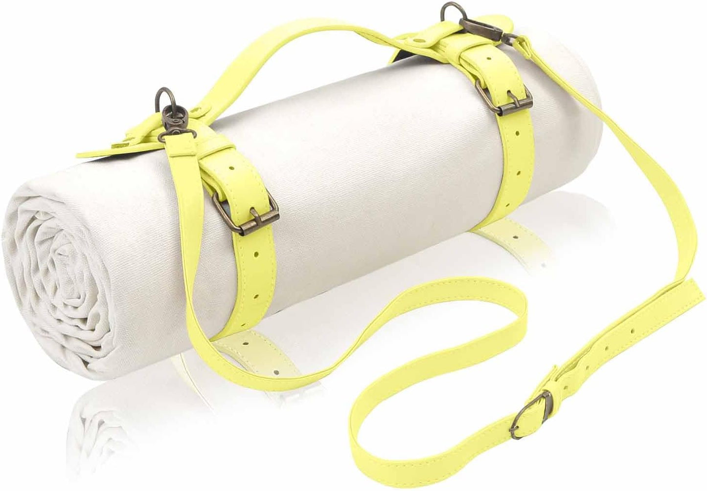 4’9” x 6’3” White Lightweight Water-Resistant Canvas Mat – Picnic, Outdoor, Beach, Park, Camping, Toy Mat