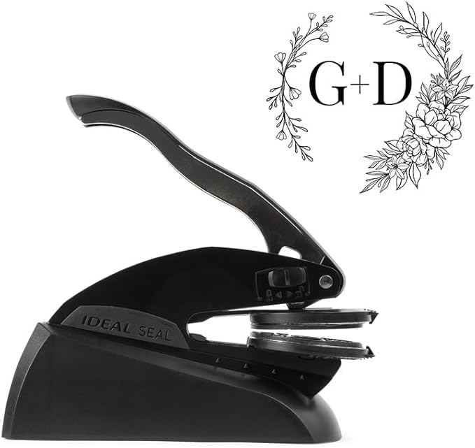 Personalized Wedding Embosser | Custom Made with Initials or Monograms for Couples | Elegant Designs for Stationery, Invitations, Napkins, and More (Design 3)