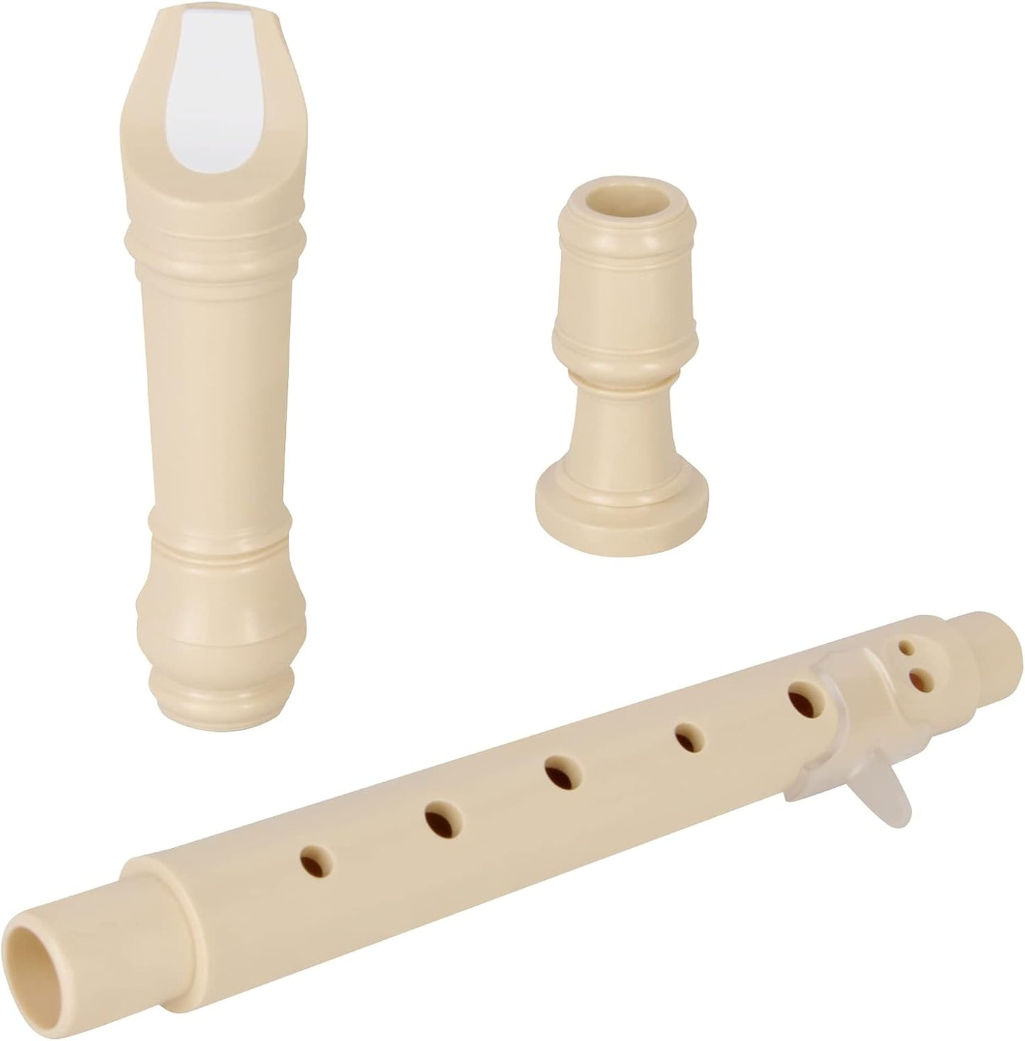 Eastrock Recorder Instrument Baroque Style Soprano Recorder White 3 Pieces for Beginners and professions with Cleaning Rod, Fingering Chart, Packing Bag, Thumb Rest
