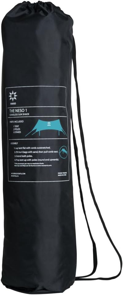 Neso Tents Beach Tent with Sand Anchor, Portable Canopy Sunshade - 7' x 7' - Patented Reinforced Corners(Teal)