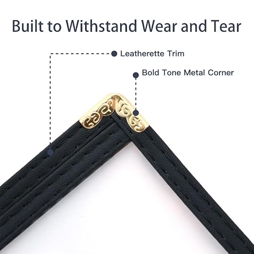 Goodsmart Restaurant Menu Covers – 25 Pack Black 2-View, Top-Loading Menu Holders, Vinyl & Plastic Café Menu Covers, Clear Menu Sleeves, Fits 8.5" x 11", Leather-Style Design, Gold Corners