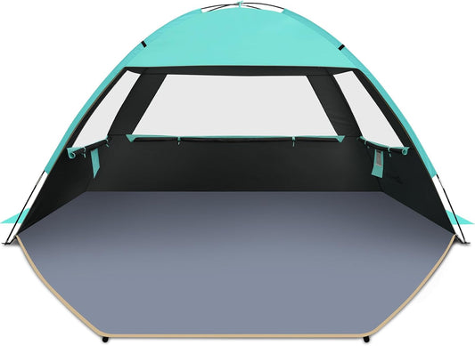 Gorich Beach Tent Sun Shelter for 3/4-5/6-7/8-10 Person with UPF 50＋ UV Protection, Lightweight & Easy Setup Beach Shade Canopy, Portable Beach Shade Tent Beach Cabana