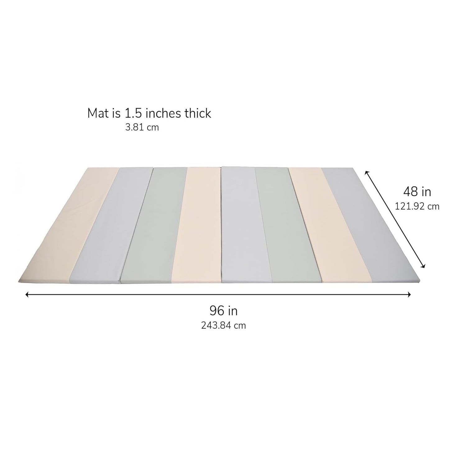 Children's Factory 4' x 8' Folding Gym Mat, Foam Play Mats for Playrooms, Daycare, Preschool, Homeschool, Elements