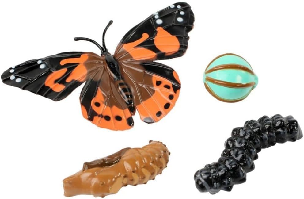 Insect Lore Bug Camp Bundle - Butterfly Kit with 5 Live Caterpillars, Ladybug Land with 1 Tube Live Larvae, Ant Mountain with 1 Tube Live Western Harvester Ants - Bonus Life Cycle Figurines & More