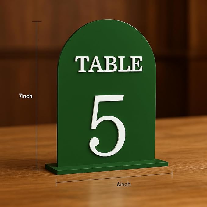 Arch Wedding Table Numbers 1-10 with Stands, 5" X 7" Double Sided Acrylic Wedding Sign Holders, Durable Non-Fading Table Number for Wedding Reception, Events, and Centerpieces