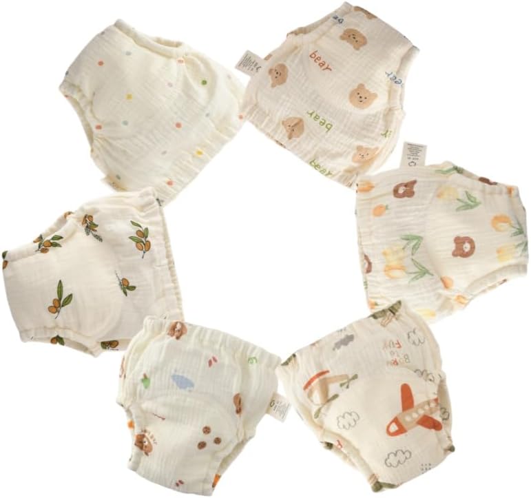 Baby Training Underpants,Soft Cotton Absorbent Potty Training Underwear For Baby Boys And Girls 6 Pack