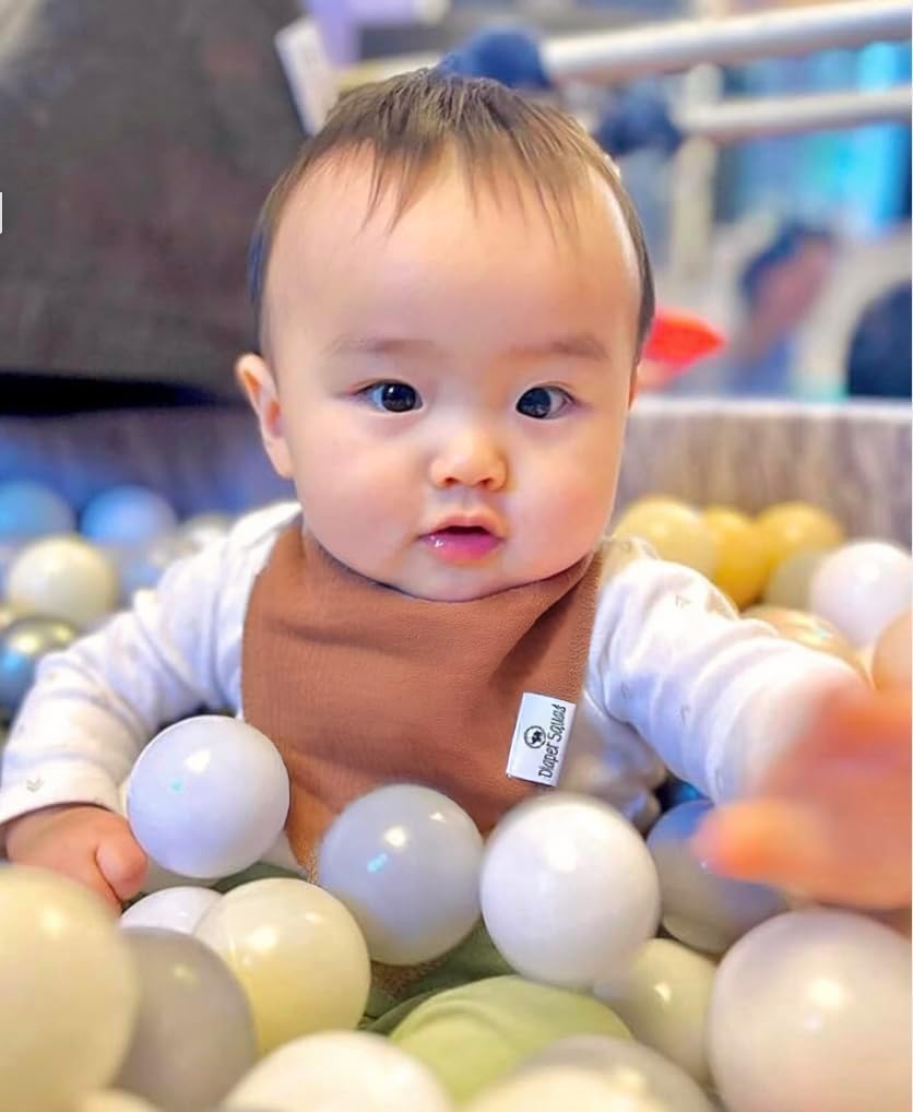 DiaperSquad's Baby Bibs for Drooling and Teething, Bibs for Boys, Baby Girl - Solid Cotton Baby Drool Bibs