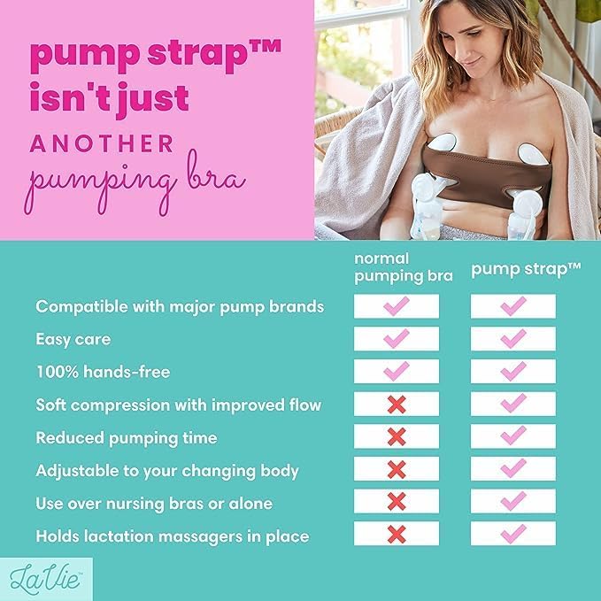 Pump Strap Hands-Free Pumping Bra, Breast Pump Bra for Breastfeeding Pumps for Women, Hands Free Pumping Bustier