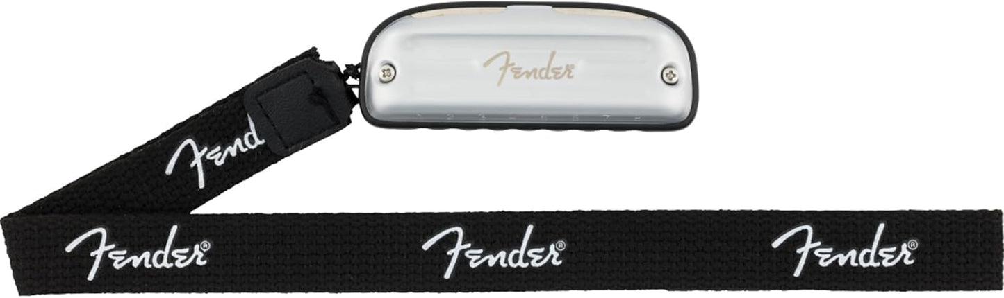 Fender Blues Junior Diatonic 8-Hole Harmonica - Key of G Bundle with Polishing Cloth and Austin Bazaar Instructional Manual