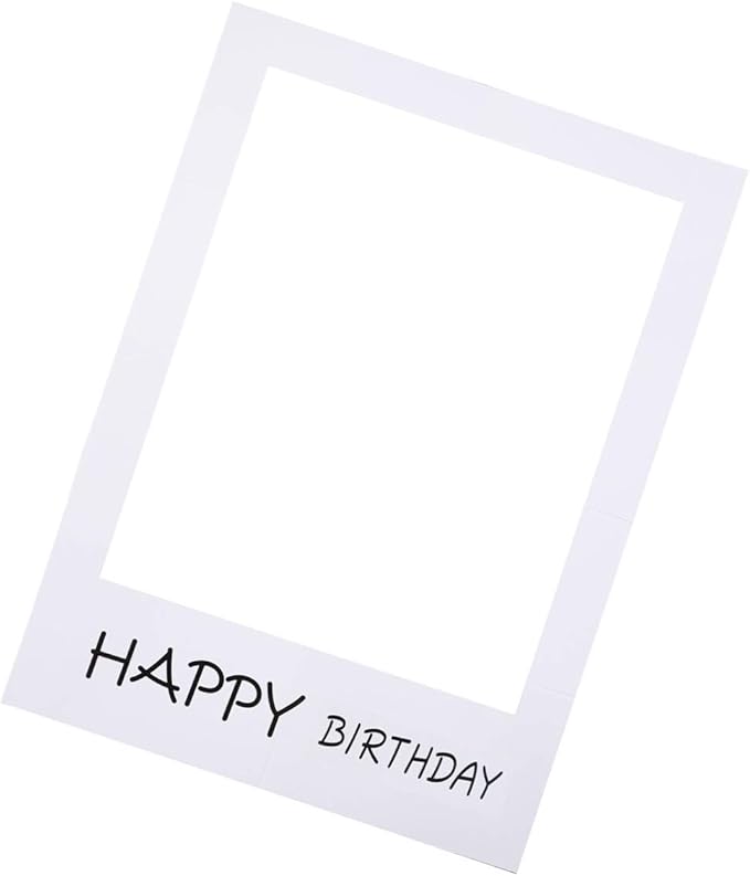 LUOEM Happy Birthday Party Frame Photo Prop Birthday DIY Paper Picture Frame Cutouts Photo Booth Props for Party Supplies