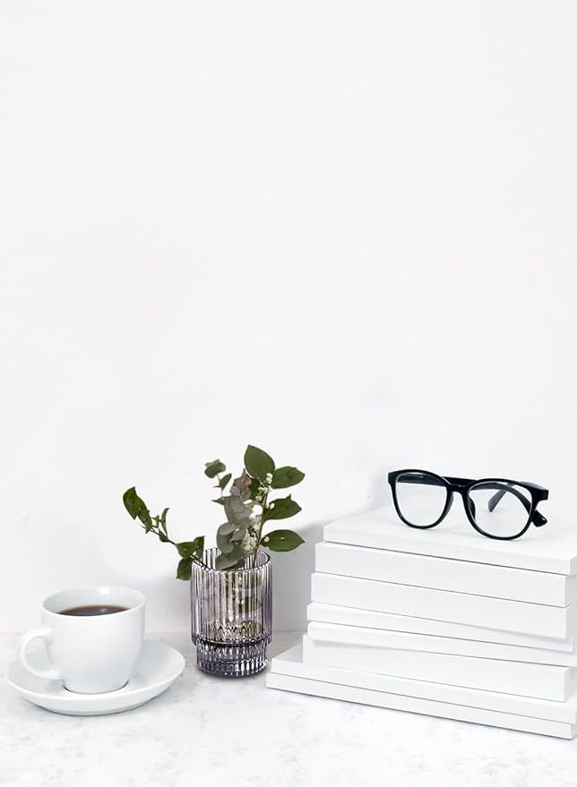 Serene Spaces Living Set of 4 Short Smoke Grey Ribbed Glass Votive Holder, Perfect for Weddings and Home Décor, Measures 3.75" Tall and 2.25" Diameter