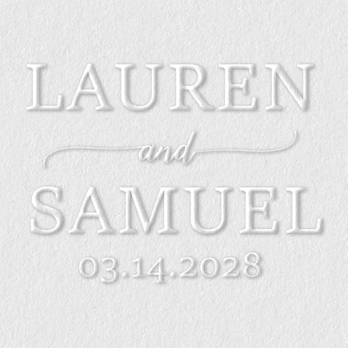 Personalized Wedding Embosser | Custom Made with Initials or Monograms for Couples | Elegant Designs for Stationery, Invitations, Napkins, and More (Design 7)