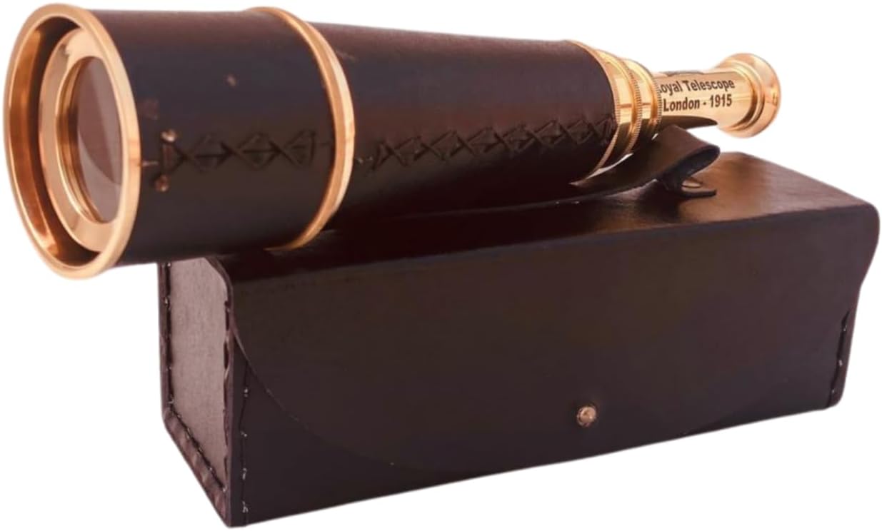 Vintage Spyglass Decorative Telescope 18" | Pirate Spyglass Scout Gift Ship Captain 1915 Royal Telescope London Prop Gift for Men Boys Women