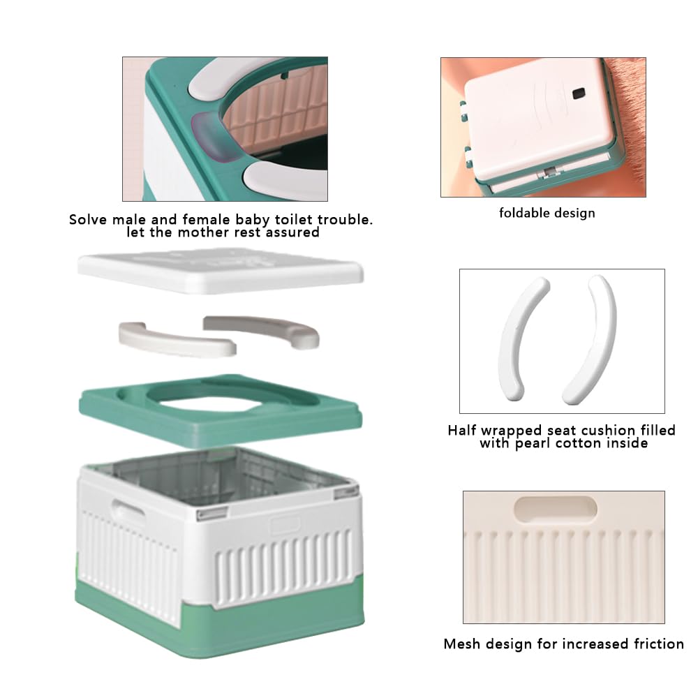 SunnySmile Toddler Travel Potty,Kids Portable Potty,Used for Indoor and Outdoor, Outdoor Camping, Traffic Jams and Travel, Etc. Lncludes 45 Replacement Bags.