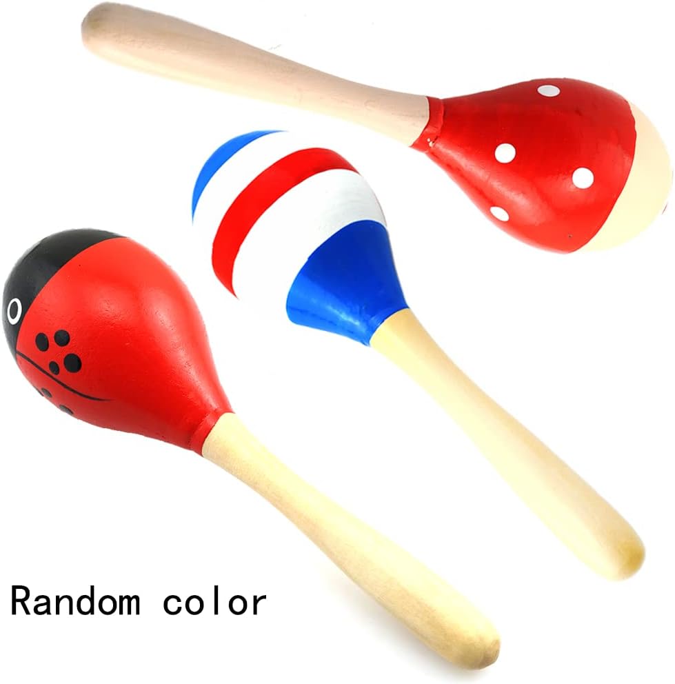 Maracas BLLNDX 1Set Bright Vibrant Sound Musical Instrument, Wood Maracito