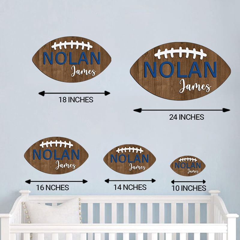 Personalized Football Name Sign, Wooden Name Sign, Football Nursery Decor, Baby Name Sign Wood Sign, Nursery Name Sign for Baby Boys, Football Gift, Kids Room Decor gift/20