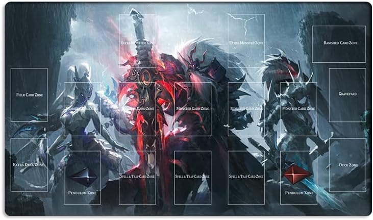 New Mlikemat Playmat Swordsoul of Mo Ye Swordsoul Sovereign TCG CCG OCG Trading Card Game Mat with Zones + Free Bag (ZD039-705-A)