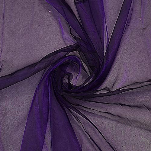 VDS Purple Organza Fabric, 45 Yards Continuous, 45” Wide, Wedding Party Decoration Iridescent Crystal Sheer Shiny Organza Tulle Bridal Dress DIY Crafts Costume Sewing Backdrop Arch Cloth