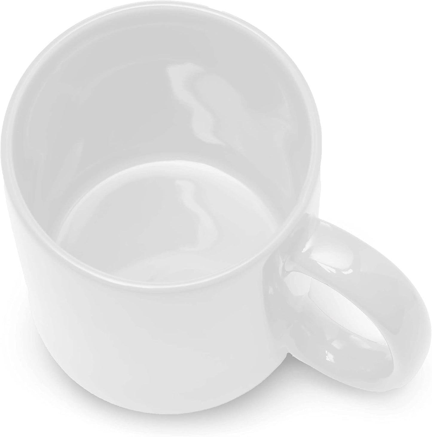 DISCOUNT PROMOS Ceramic Coffee Mugs 11 oz. Set of 10, Bulk Pack - Coffee cup set, Iced coffee cup, Gaming mug - White