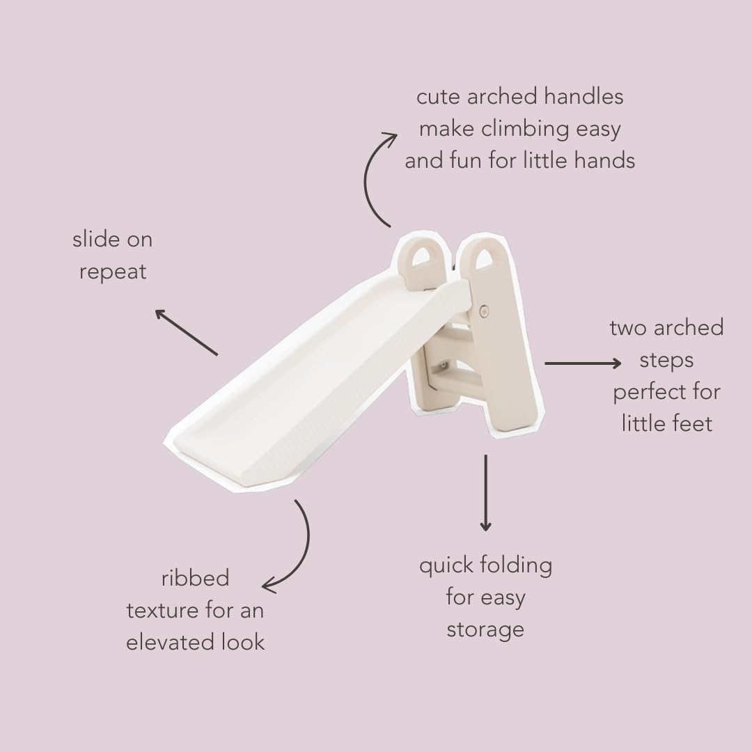 PLAYSMOL Slope Slide for Kids, Indoor/Outdoor Toddler Slide with Handles, Foldable for Easy Storage, Freestanding Playground Toy for Ages 3+