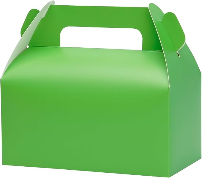 UnicoPak 30 Pack Green Gable Treat Boxes Party Favor Goodie Bag Boxes for Candy Treats Snacks Cookie Toys for Birthday Party Special Events, 6.5x3.5x3.5 Inches