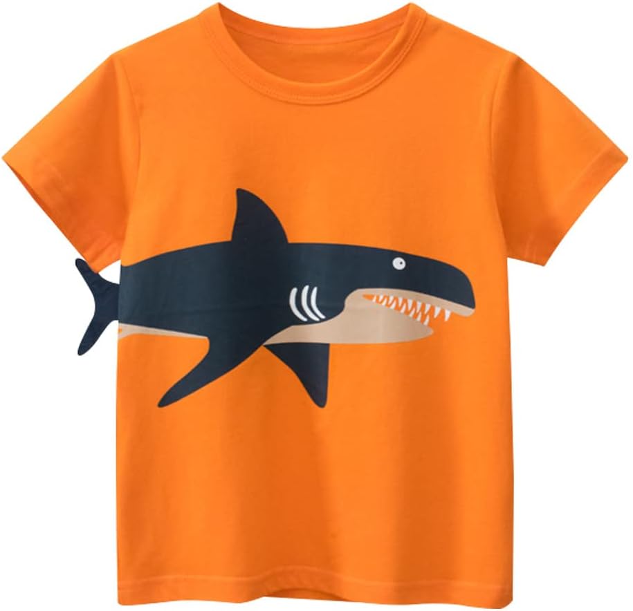 Boys' 4-Pack Excavator Short Sleeve Crewneck T-Shirts Top Tee Size 2-7 Years Toddler Boys' Value Pack Cotton T-Shirt