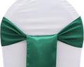 MDS Pack of 150 PCS Satin Chair Sashes Charmeuse Sateen Dining Chair Bows Ribbon Ties Back Sash for Wedding Party Birthday Home Hotel Restaurant Banquet Decoration (7 x 108 Inch, Emerald Green)