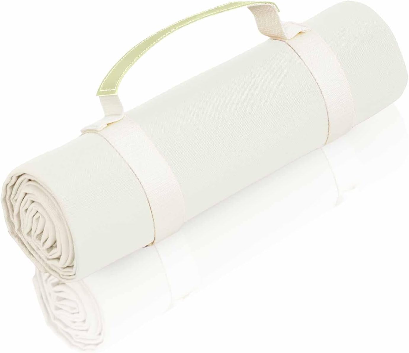 4’9” x 6’3” White Lightweight Water-Resistant Canvas Mat – Picnic, Outdoor, Beach, Park, Camping, Toy Mat