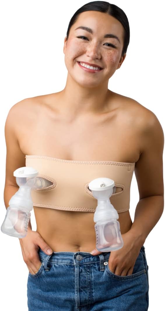 Pump Strap Hands-Free Pumping Bra, Breast Pump Bra for Breastfeeding Pumps for Women, Hands Free Pumping Bustier