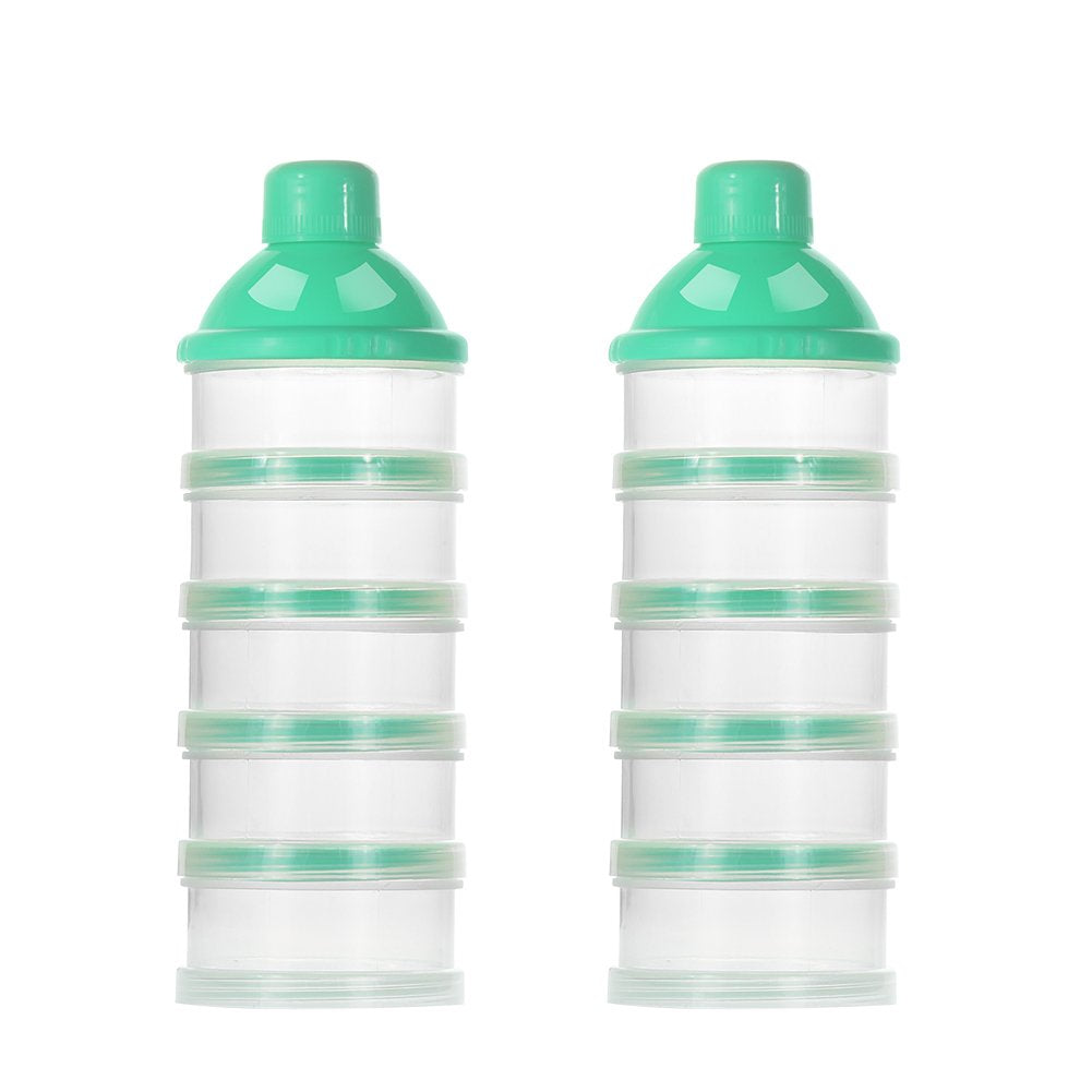 Accmor Formula Dispenser On The Go, 5 Compartments Stackable Formula Container for Travel, Baby Milk Powder Kids Snack Container, BPA Free
