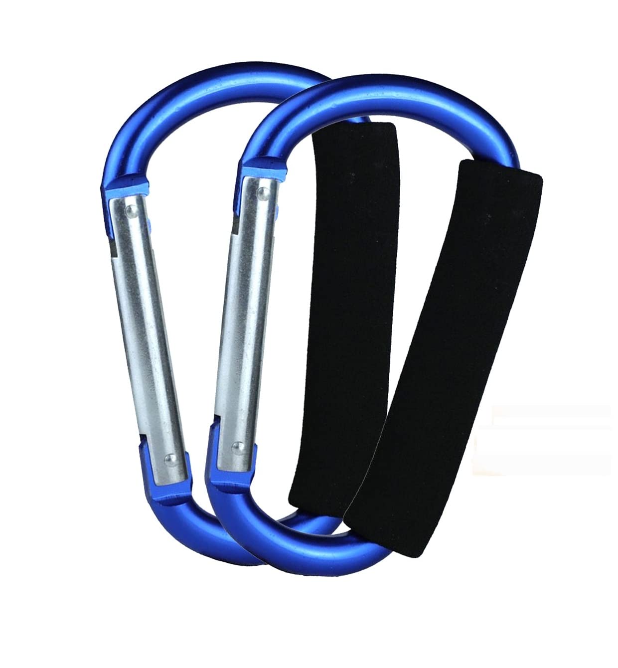 Stroller Hooks by Baby,2 pcs Carabiner Stroller Hook Organizer for Hanging Purses, Diaper Bag, Shopping Bags. Clip Fits Single/Twin Travel Systems, Car Seats and Joggers (Blue)