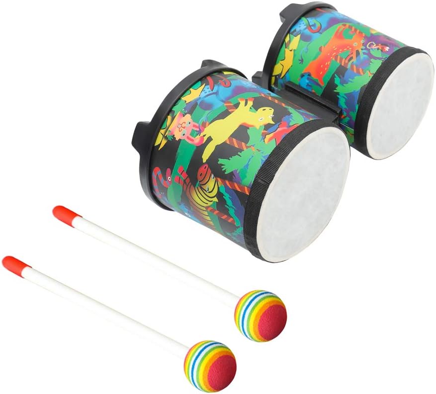 Bongo Drum 5"-6" Rhythm Club Drum for Kids Percussion Instrument Music Drum with Colorful Mallets for Baby Children Special Christmas Birthday Gift.(5"-6")