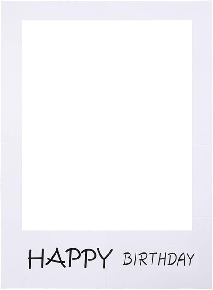 LUOEM Happy Birthday Party Frame Photo Prop Birthday DIY Paper Picture Frame Cutouts Photo Booth Props for Party Supplies