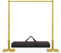 Jiang&Rong 10ft x 10ft Adjustable Backdrop Stand Kit - Heavy Duty Pipe and Drape Stand for Wedding, Birthday Party, Banquet Decorations (Golden)